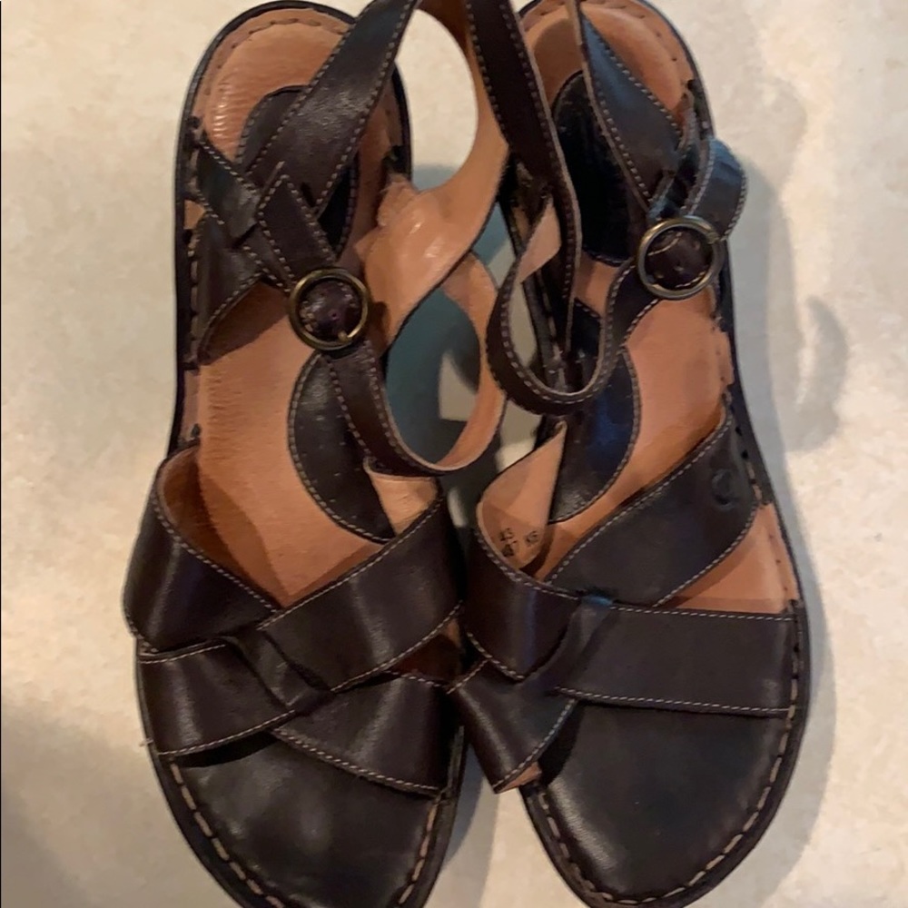 Brown Born Wedge Sandal
